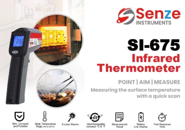 Certified Instruments - Infrared Thermometer SI-675 with Calibration ...